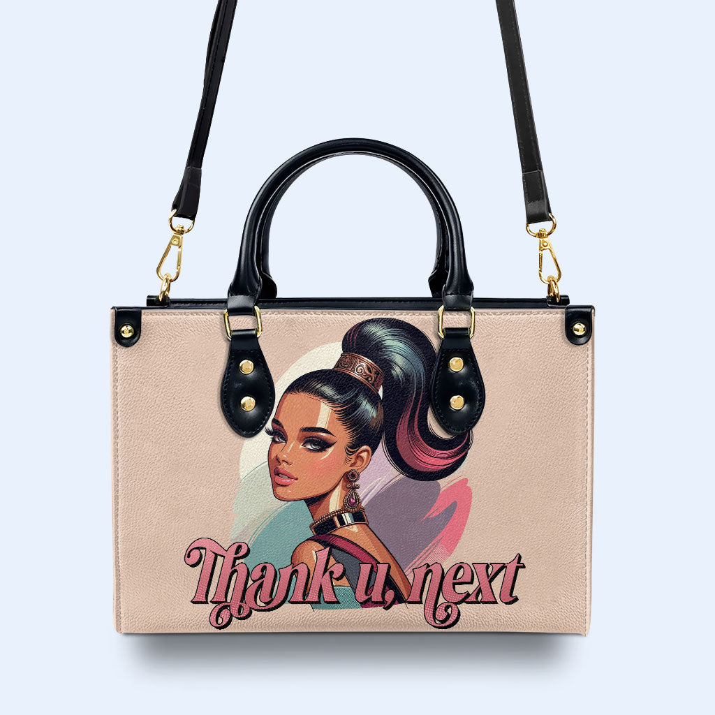 Thank U, Next Strong Girl Personalized Custom Leather Handbag