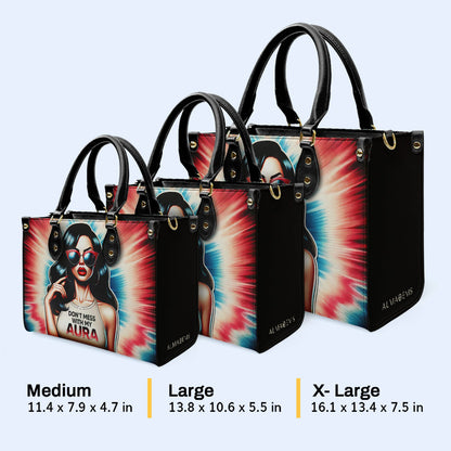 Don't Mess With My Aura - Personalized Leather Handbag - DB54