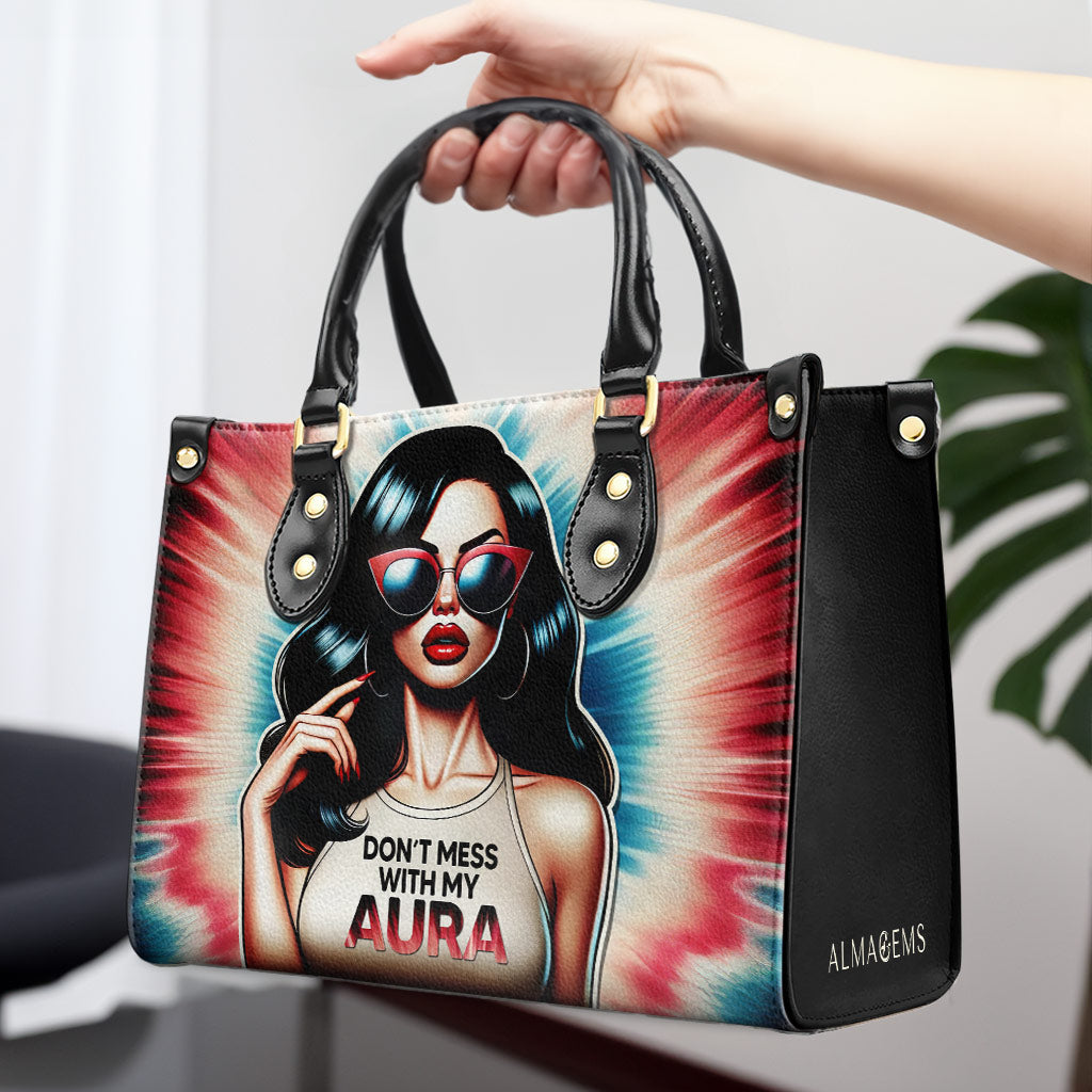 Don't Mess With My Aura - Personalized Leather Handbag - DB54
