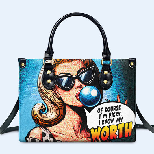 Know My Worth - Personalized Leather Handbag - DB58