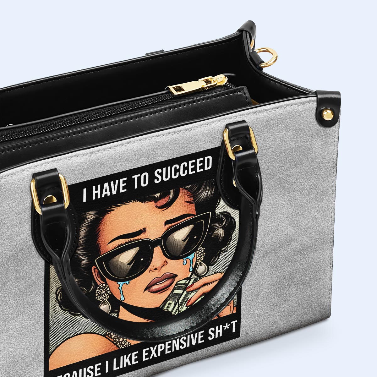 I Have To Succeed Because I Like Expensive Sh*t - Personalized Leather Handbag - DB75