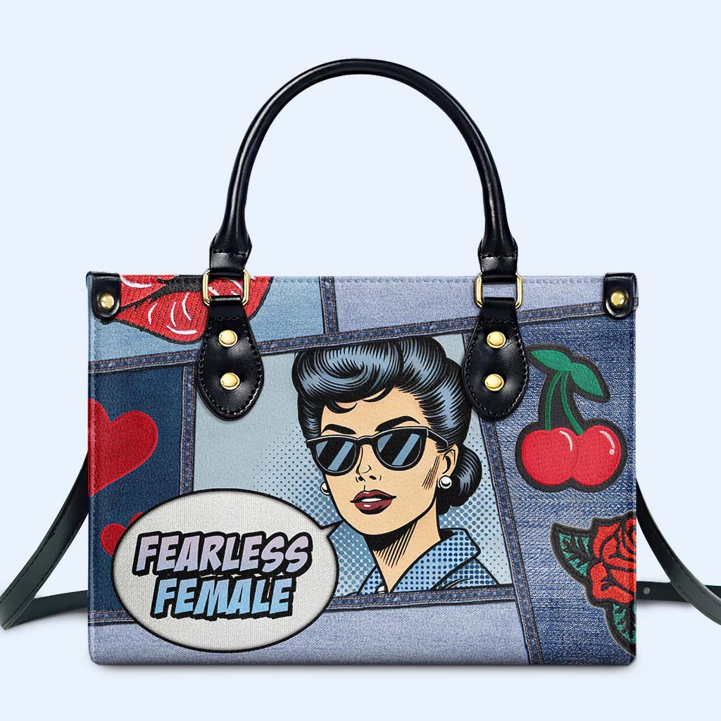 FEARLESS FEMALE - Personalized Custom Leather Handbag - DB84