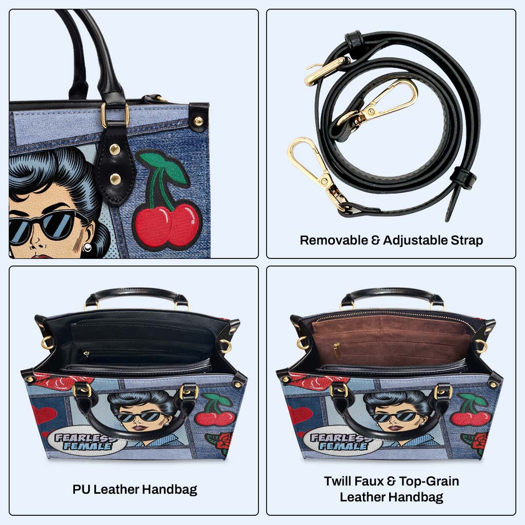 FEARLESS FEMALE - Personalized Custom Leather Handbag - DB84