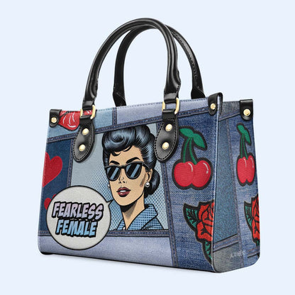 FEARLESS FEMALE - Personalized Custom Leather Handbag - DB84