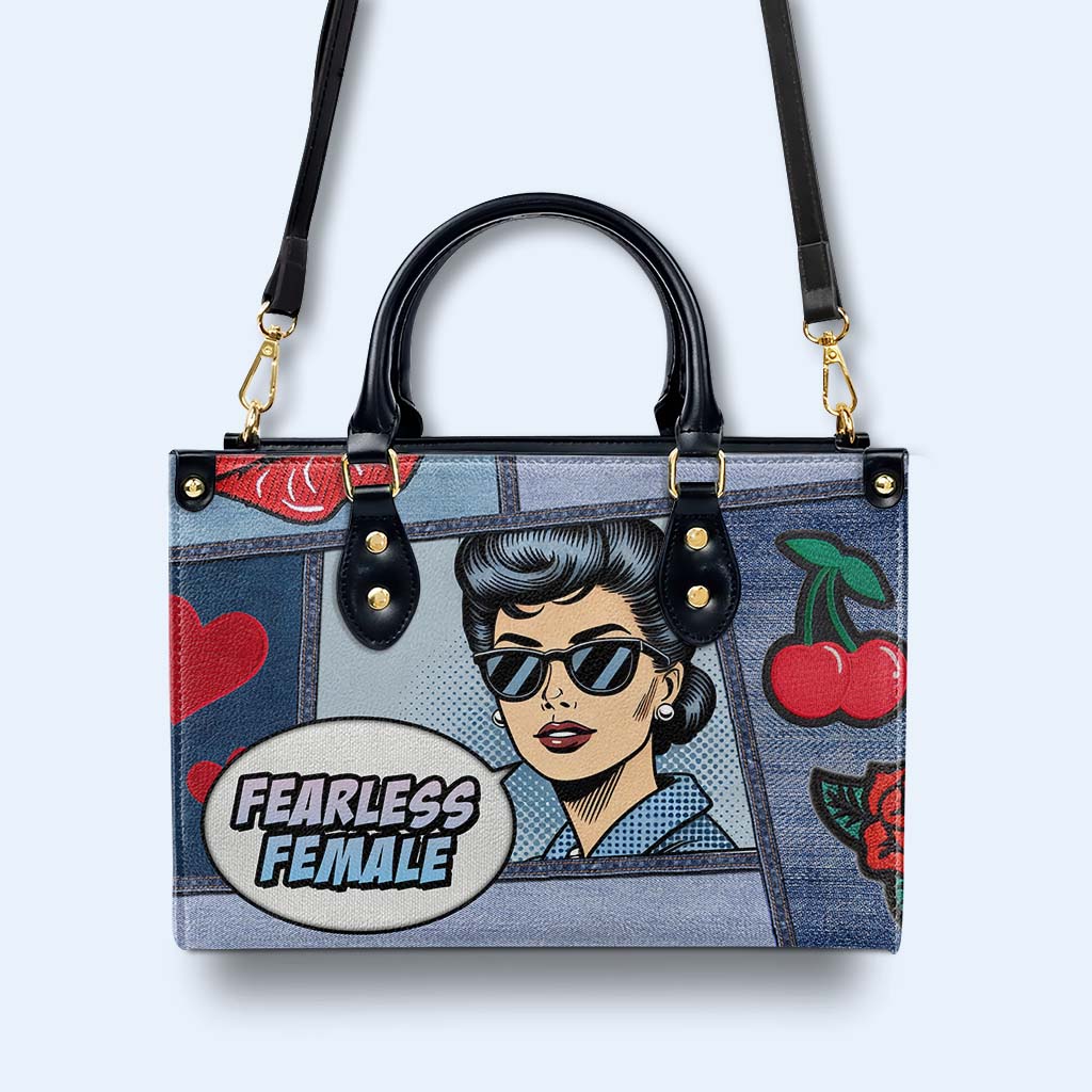 FEARLESS FEMALE - Personalized Custom Leather Handbag - DB84