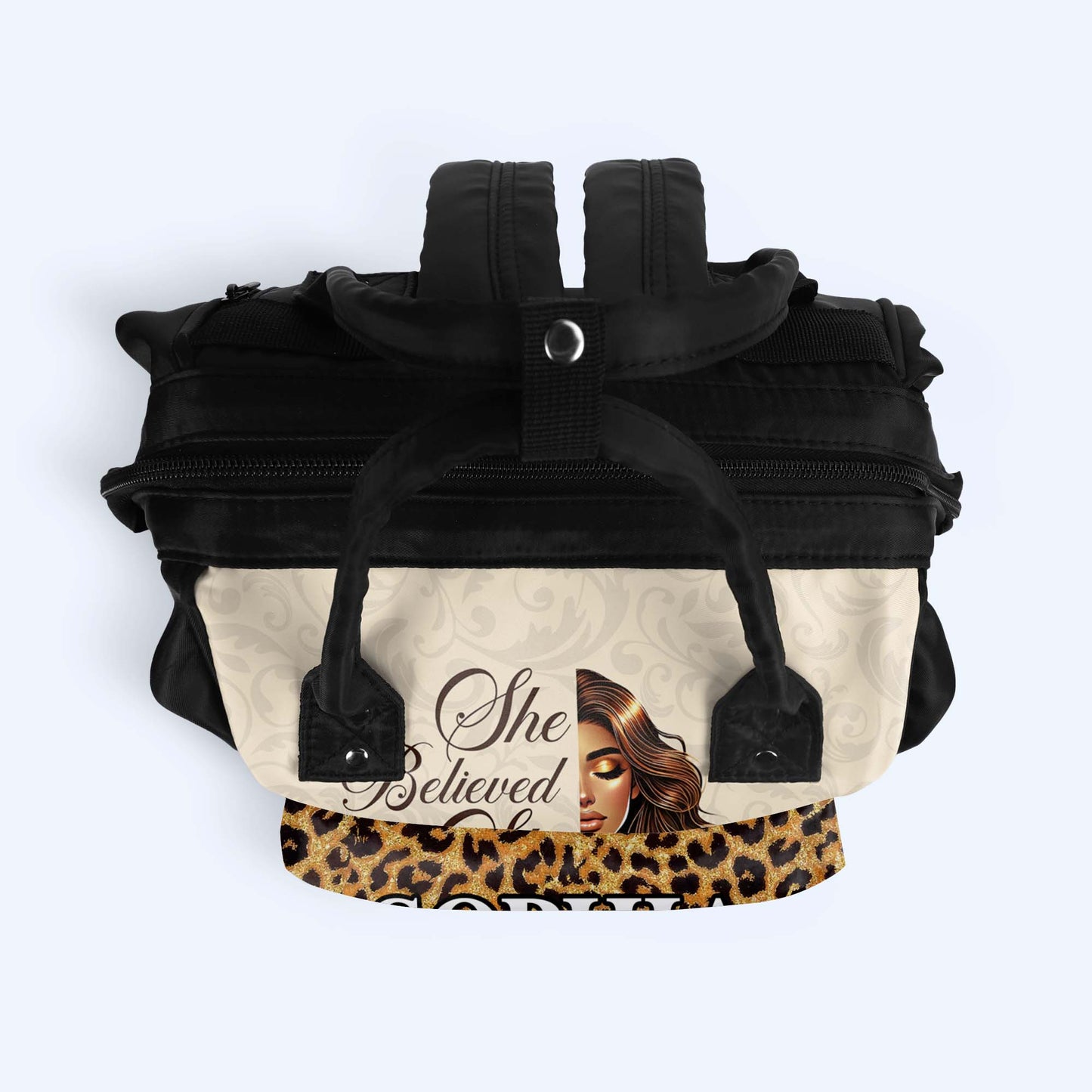 She Believed She Could So She Did - Personalized Custom Duckbilled Travel Backpack - DG008_DKB