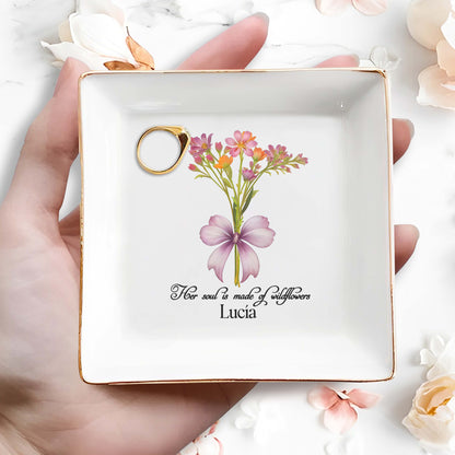 Flores silvestres - Plato de joyería personalizado - DG008_SCRD