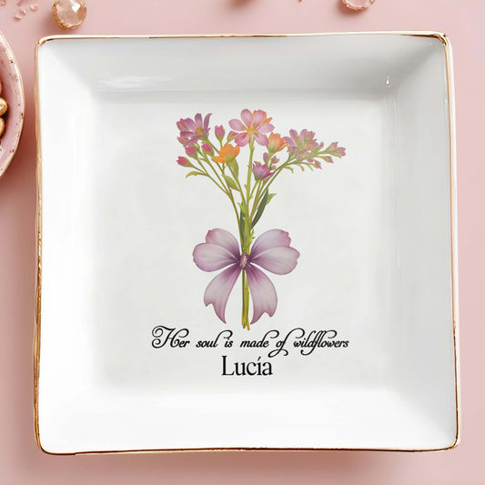 Wildflowers - Personalized Custom Jewelry Dish - DG008_SCRD