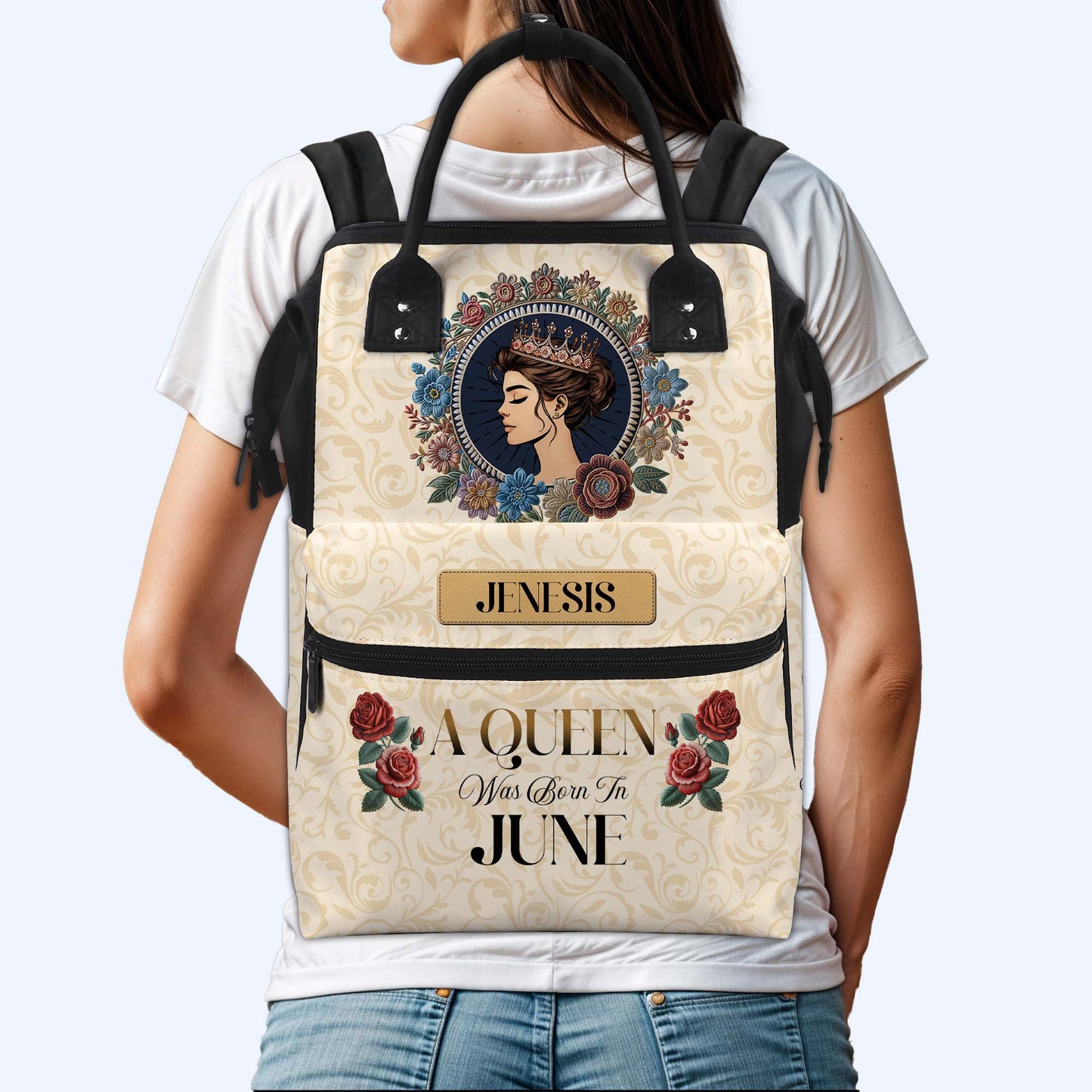 A QUEEN WAS BORN IN - Special Personalized Custom Duckbilled Travel Backpack - DG010_DKB