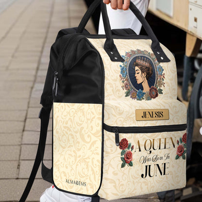 A QUEEN WAS BORN IN - Special Personalized Custom Duckbilled Travel Backpack - DG010_DKB