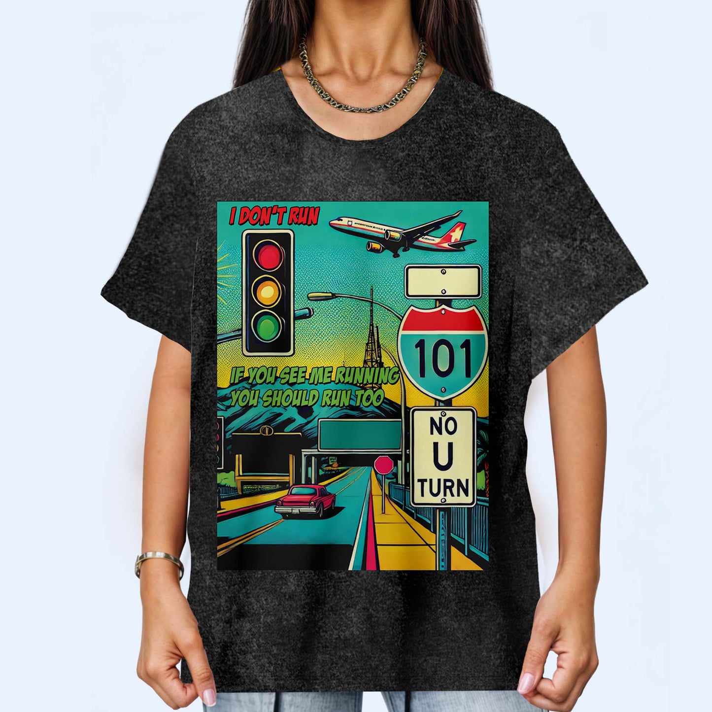 No corro y si alguna vez me ves correr, corre tú también - Camiseta unisex personalizada con estampado integral - DG011_3T