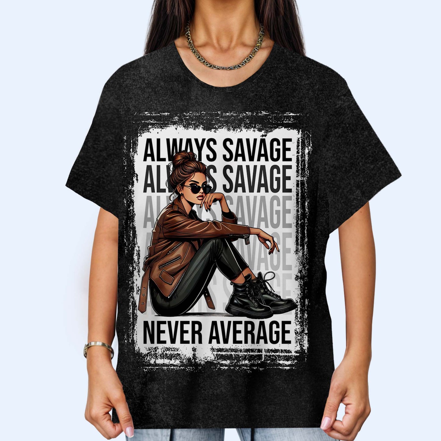 Always Savage Never Average - Camiseta unisex personalizada con estampado integral - DG012_3T