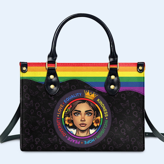 Reina del empoderamiento - Bolso de mano de cuero personalizado - DG021_HB