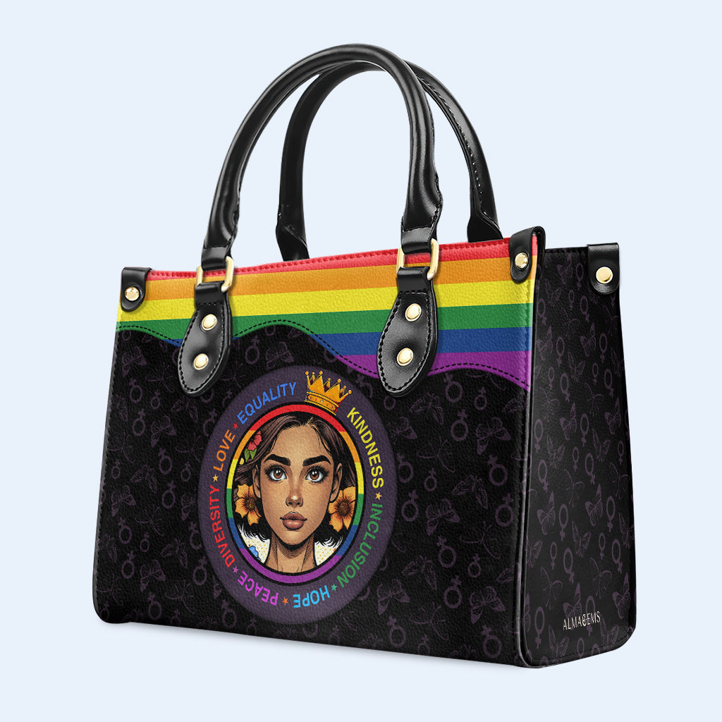 Reina del empoderamiento - Bolso de mano de cuero personalizado - DG021_HB