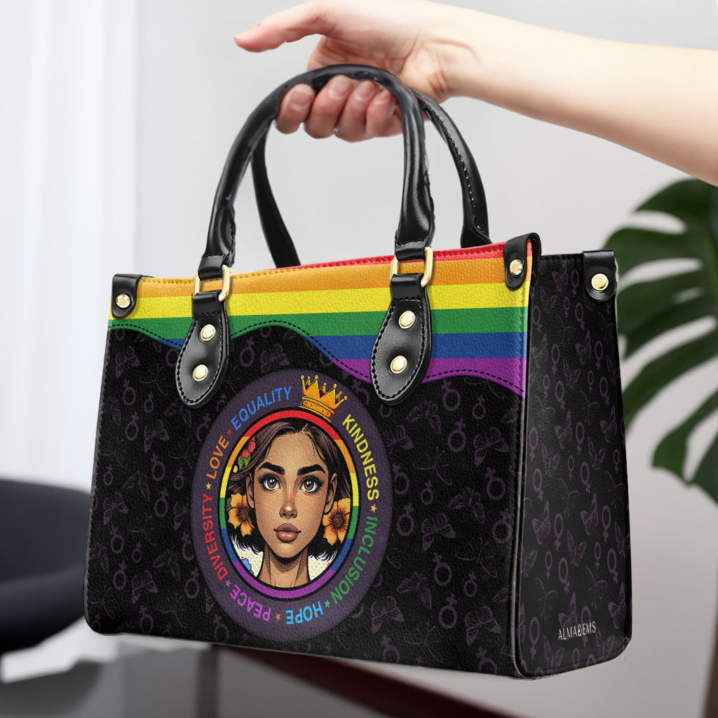 Reina del empoderamiento - Bolso de mano de cuero personalizado - DG021_HB