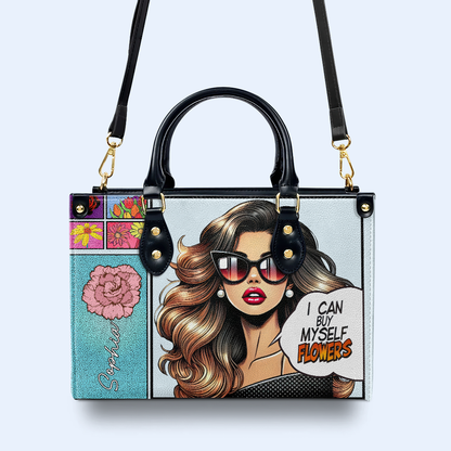 Puedo comprarme flores - Bolso de mano de cuero personalizado especial - DG022_HB