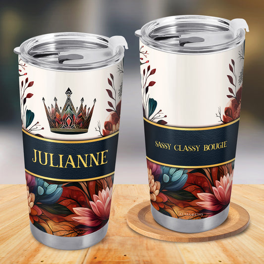 Queen Flowers - Personalized Custom Stainless Steel Tumbler 20oz 30oz - DG027_TB