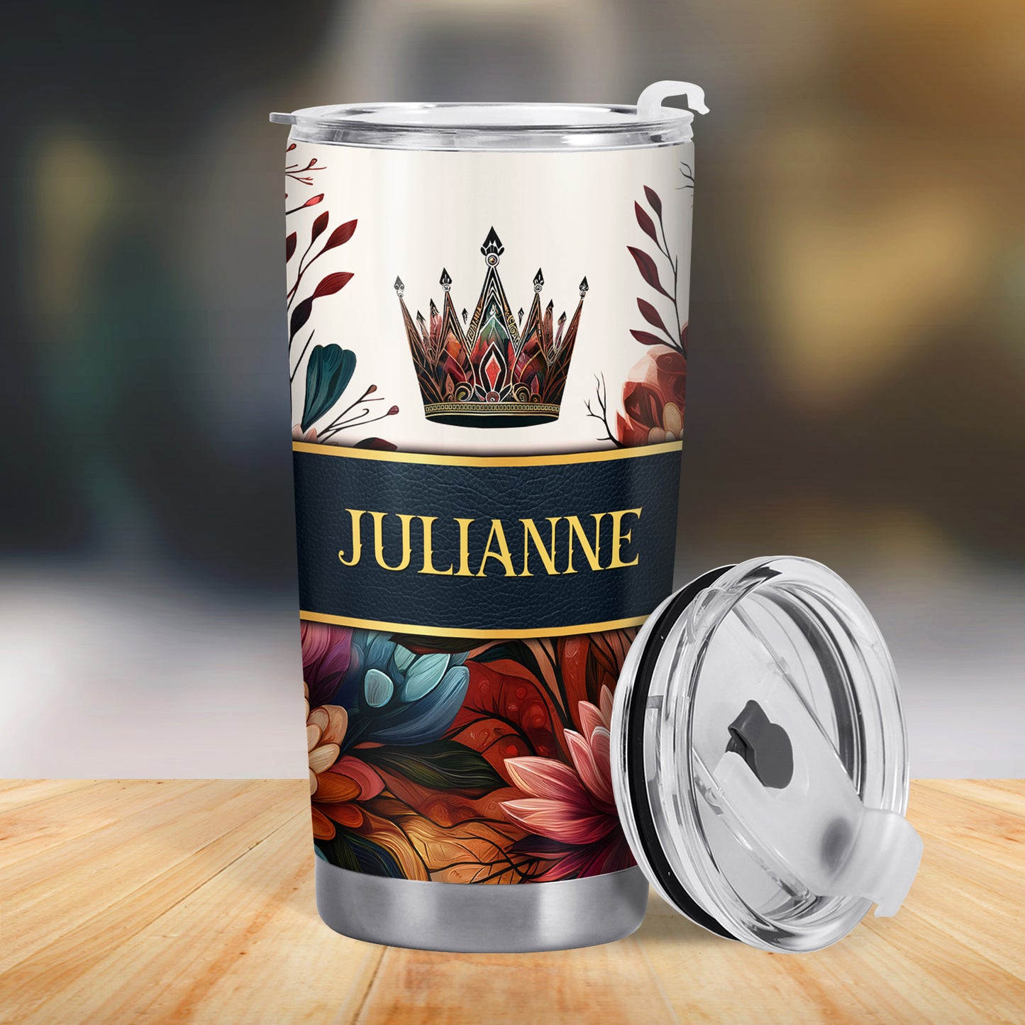 Queen Flowers - Vaso de acero inoxidable personalizado de 20 oz y 30 oz - DG027_TB