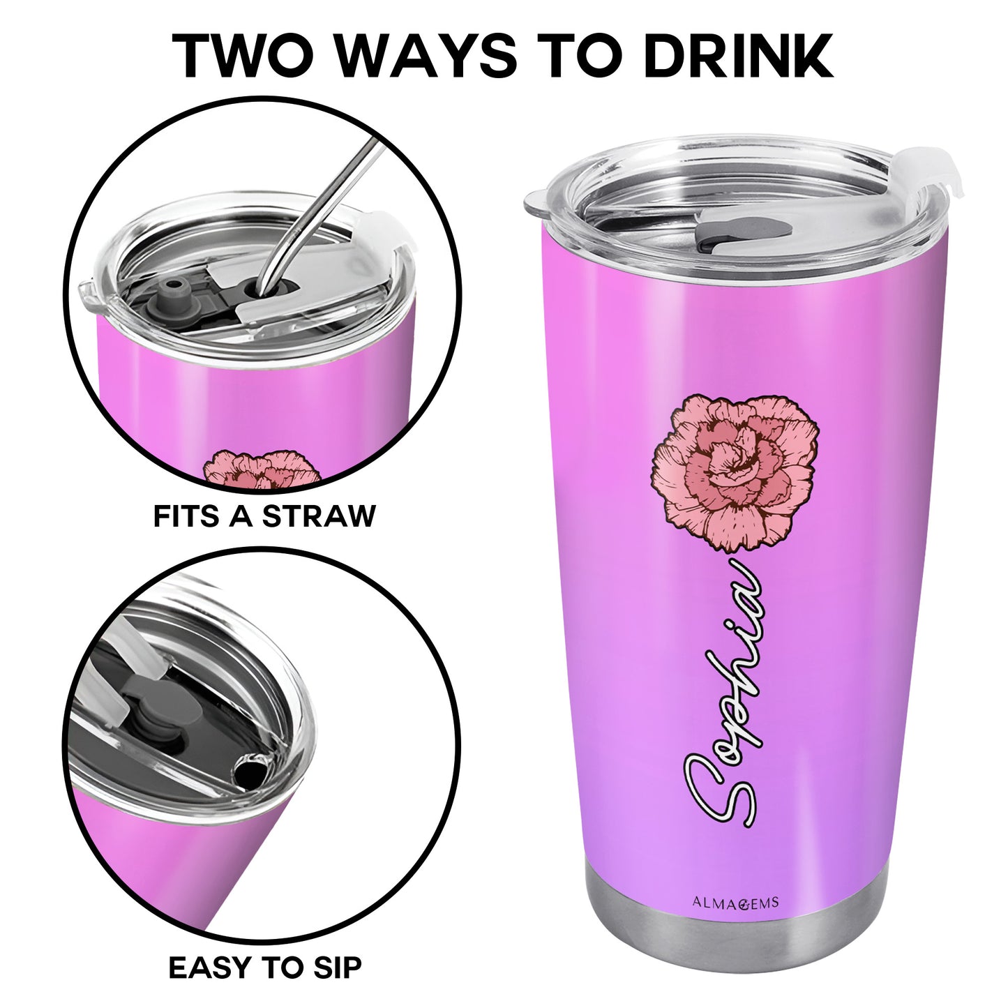 Puedo comprarme flores - Vaso de acero inoxidable personalizado de 20 oz y 30 oz - DG029_TB