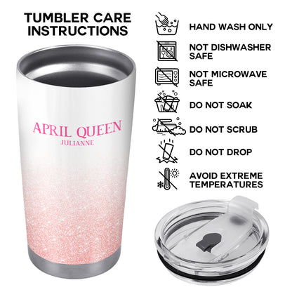 Vaso de acero inoxidable personalizado con diseño de flor del mes de nacimiento, 20 oz y 30 oz - DG031_TB