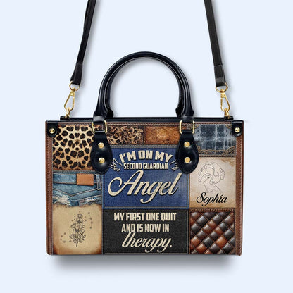 I'm On My Second Guardian Angel - Personalized Custom Leather Handbag - DG033_HB