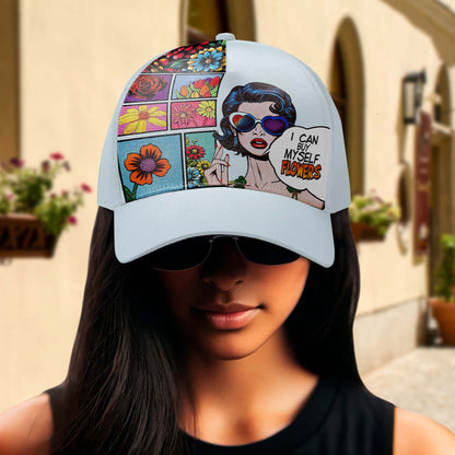 Puedo comprarme flores - Gorra personalizada personalizada, gorra de béisbol con estampado completo - DG049_BAC