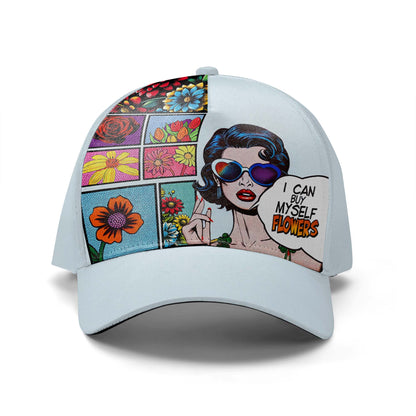 Puedo comprarme flores - Gorra personalizada personalizada, gorra de béisbol con estampado completo - DG049_BAC