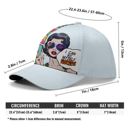 Puedo comprarme flores - Gorra personalizada personalizada, gorra de béisbol con estampado completo - DG049_BAC