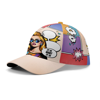 Es lo que es: gorra de béisbol personalizada con estampado integral - DG050_BAC