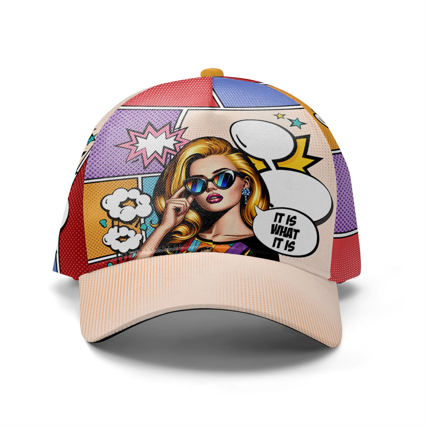 Es lo que es: gorra de béisbol personalizada con estampado integral - DG050_BAC