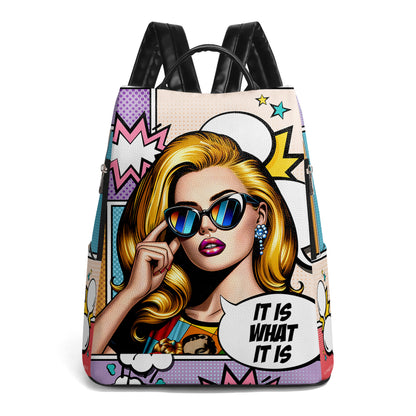 It Is What It Is - Personalized Custom Leather Backpack - DG050_BP