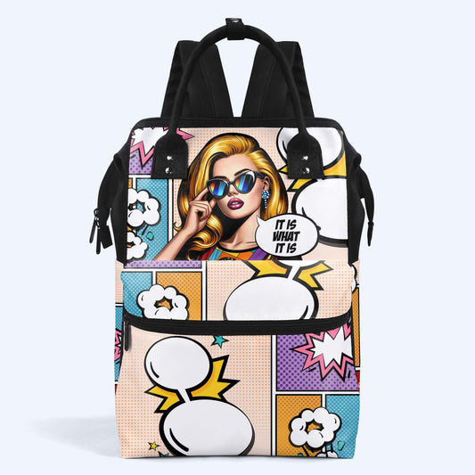 ES LO QUE ES - Mochila de viaje personalizada con diseño de pico de pato - DG050_DKB