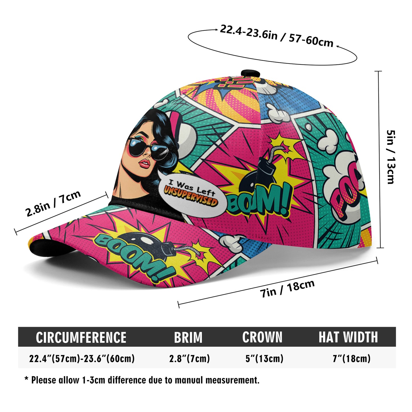 Me dejaron sin supervisión - Gorra personalizada personalizada, gorra de béisbol con estampado completo - DG051_BAC