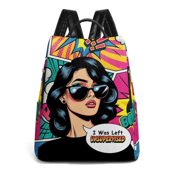 J'ai été laissé sans surveillance - Sac à dos en cuir personnalisé - DG051_BP