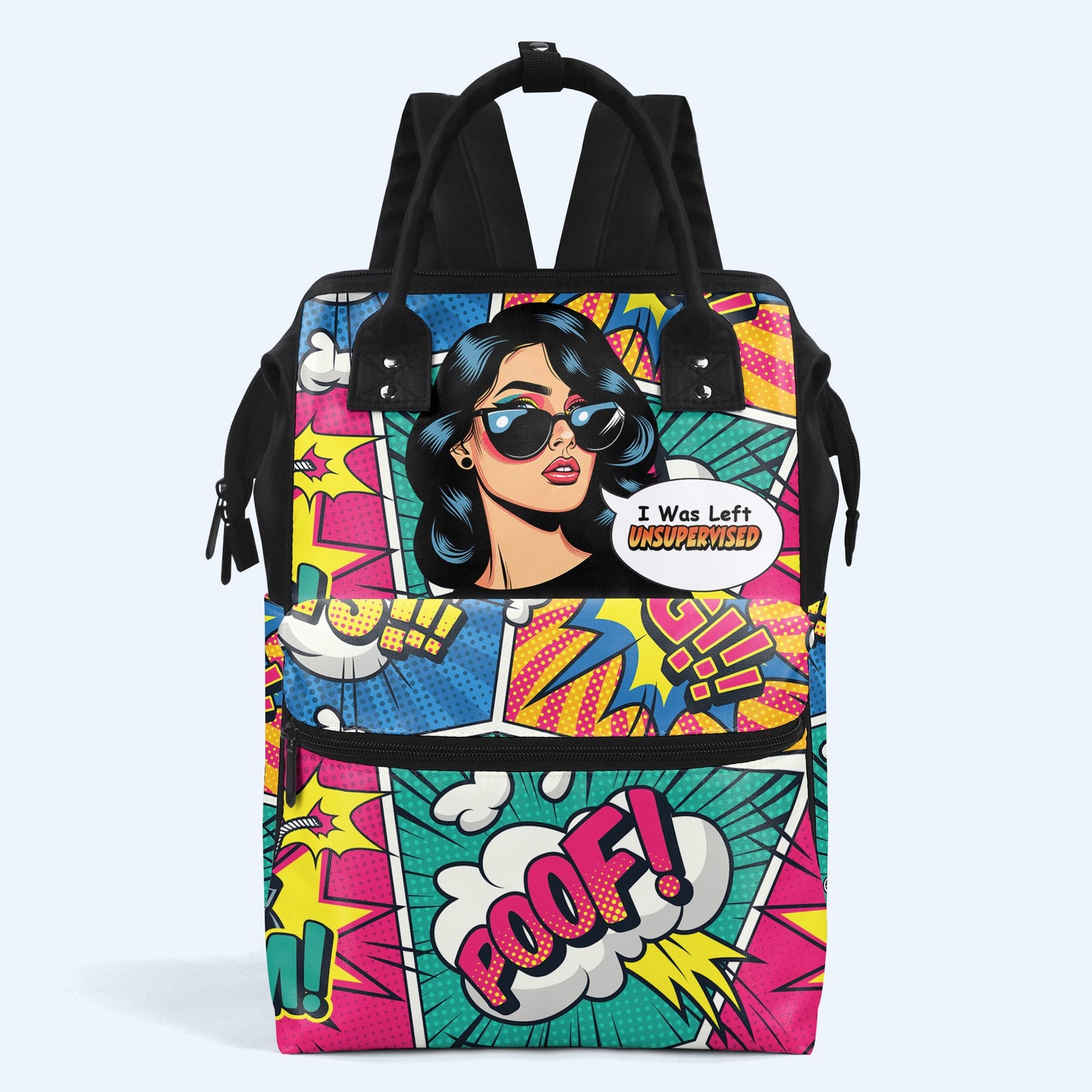 Me dejaron sin supervisión - Mochila de viaje personalizada con diseño de pico de pato - DG051_DKB