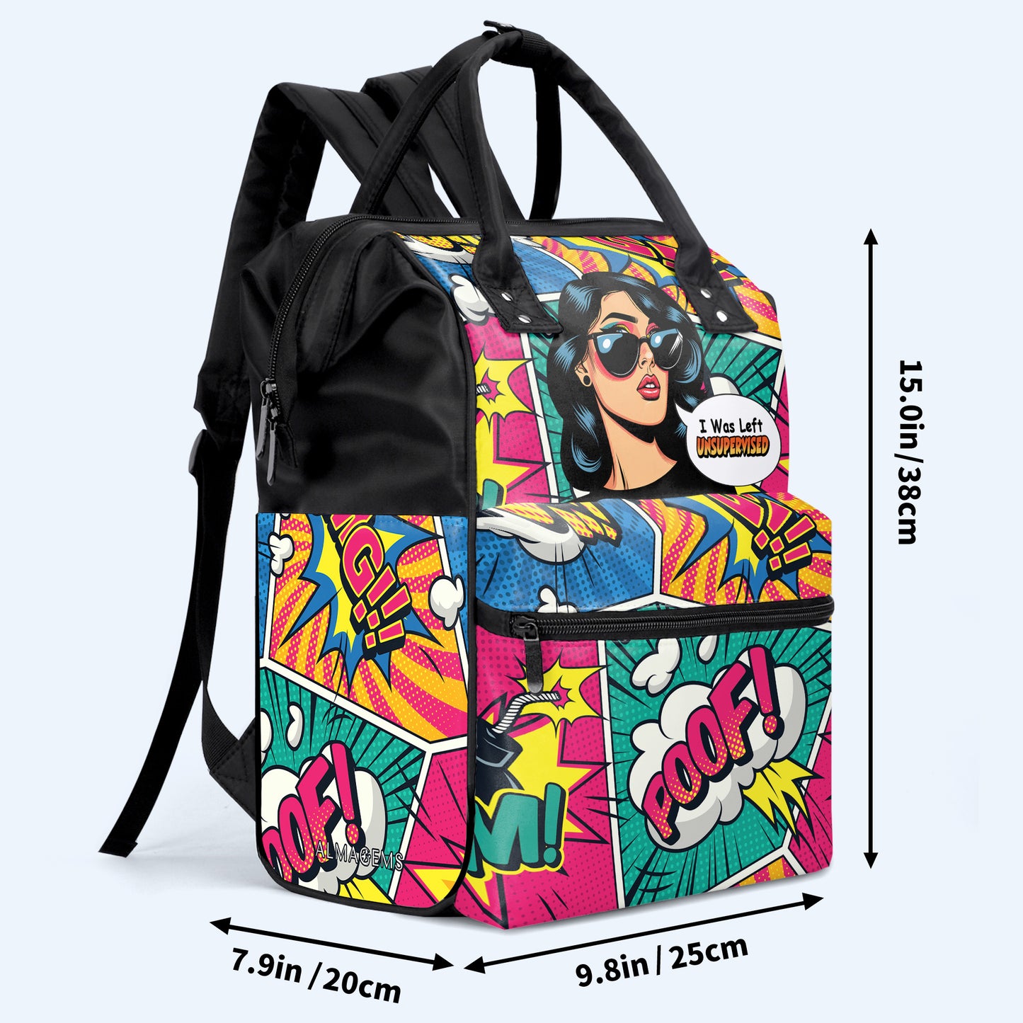 Me dejaron sin supervisión - Mochila de viaje personalizada con diseño de pico de pato - DG051_DKB