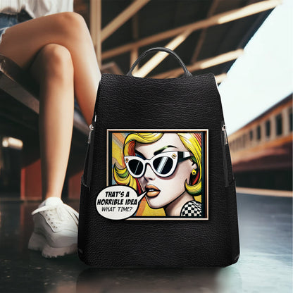 What Time - Personalized Custom Leather BackPack - DG053_BP