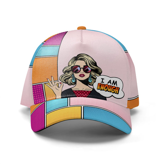 Soy suficiente - Gorra personalizada personalizada, gorra de béisbol con estampado integral - DG054_BAC