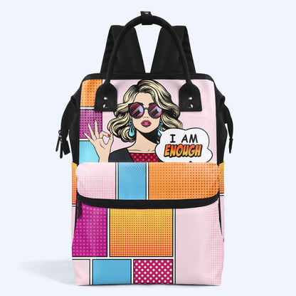 I AM ENOUGH - Personalized Custom Duckbilled Travel Backpack - DG054_DKB