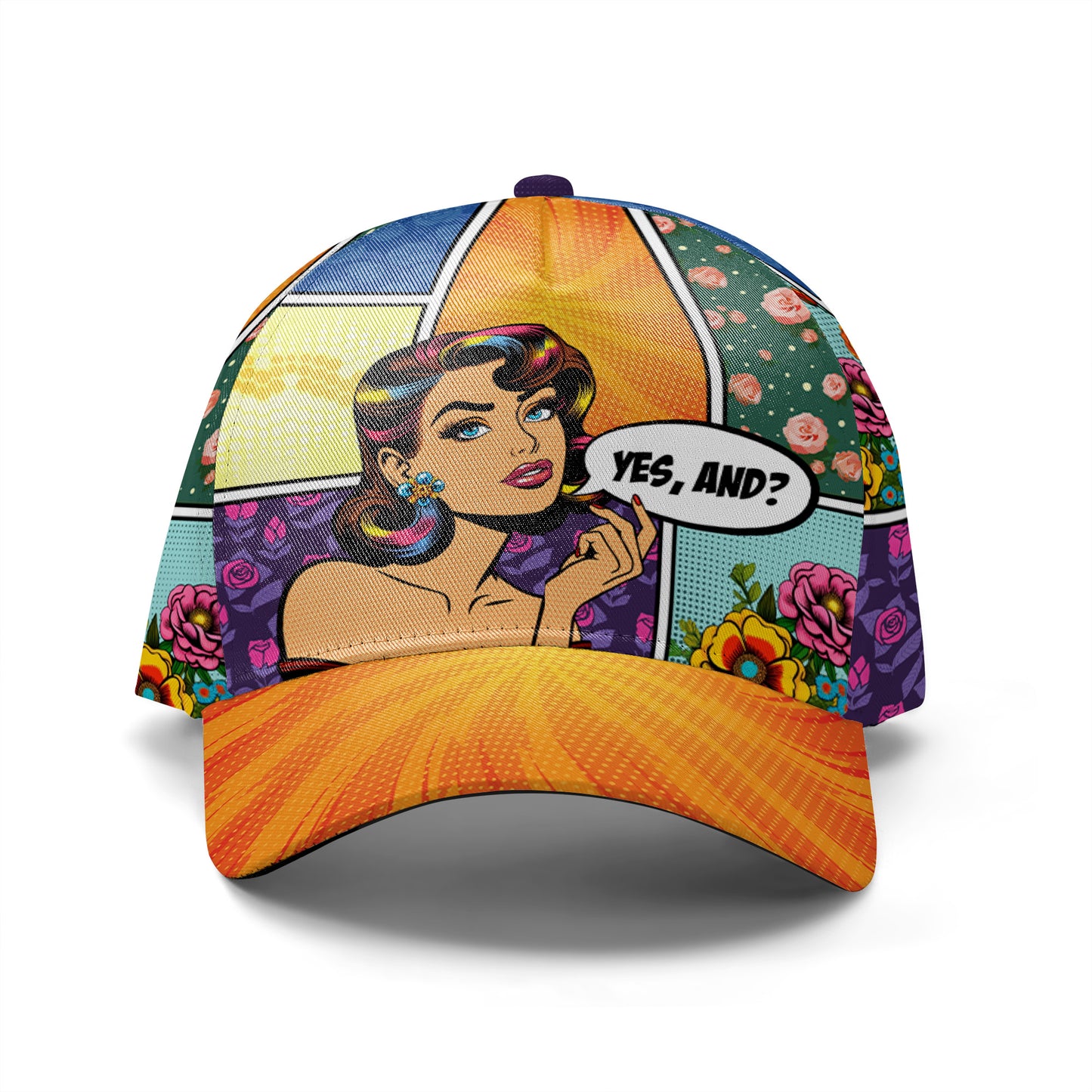 Yes And? - Personalized Custom Hat, All Over Print Baseball Cap - DG055_BAC