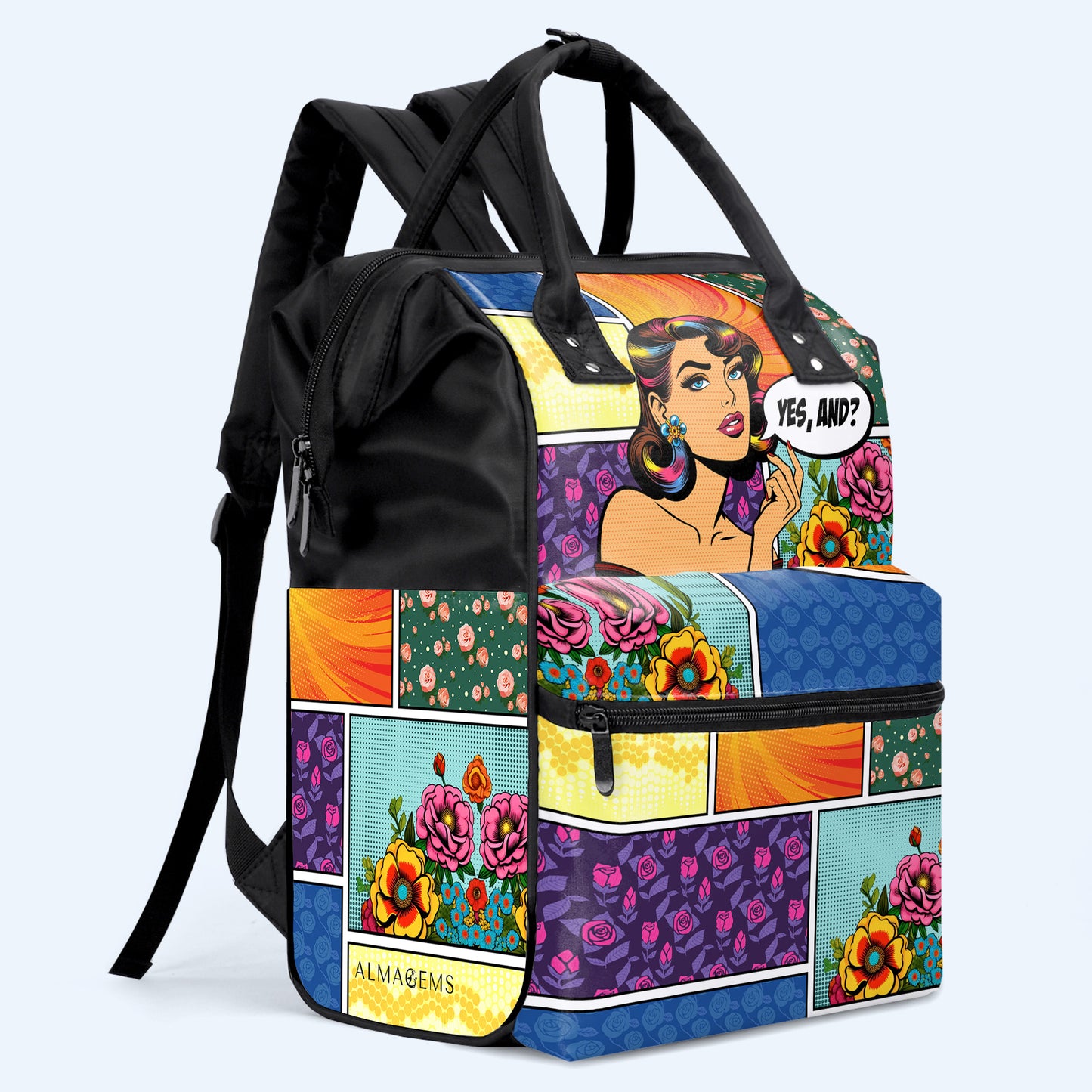 Sí, ¿y? - Mochila de viaje personalizada con diseño de pico de pato -DG055_DKB