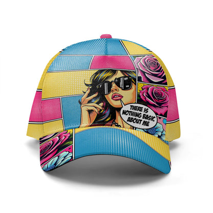 No hay nada básico en mí: gorra de béisbol personalizada con estampado integral - DG056_BAC