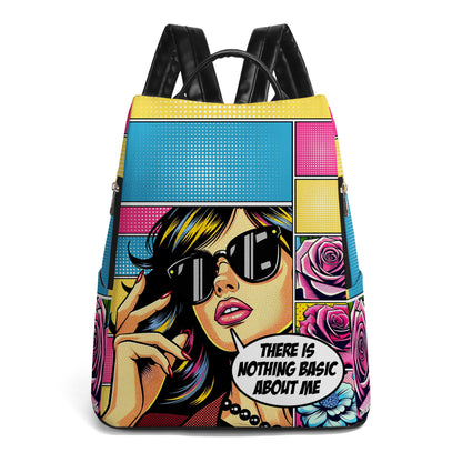 There Is Nothing Basic About Me - Personalized Custom Leather BackPack - DG056_BP