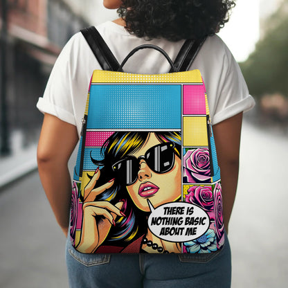 There Is Nothing Basic About Me - Personalized Custom Leather BackPack - DG056_BP