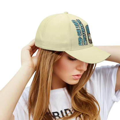 Y vivió feliz para siempre - Gorra personalizada personalizada, gorra de béisbol con estampado completo - DG057_BAC