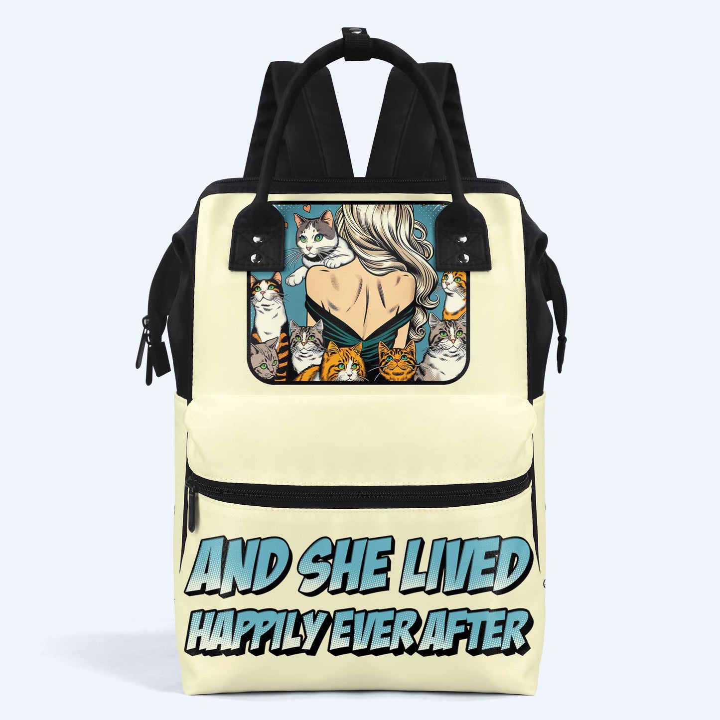 And She Lived Happily Ever After - Personalized Custom Duckbilled Travel Backpack - DG057_DKB