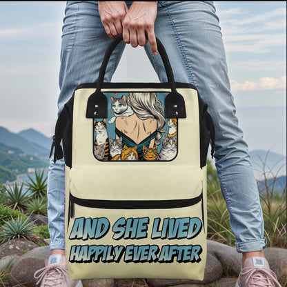 And She Lived Happily Ever After - Personalized Custom Duckbilled Travel Backpack - DG057_DKB