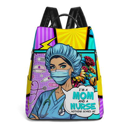 Soy mamá y enfermera - Mochila de cuero personalizada - DG058_BP