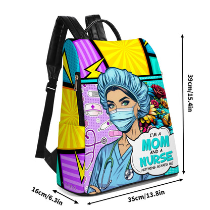 Soy mamá y enfermera - Mochila de cuero personalizada - DG058_BP