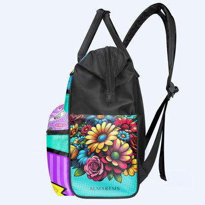 Nombre y título personalizados: soy mamá y enfermera. Mochila de viaje personalizada con pico de pato. DG058_DKB